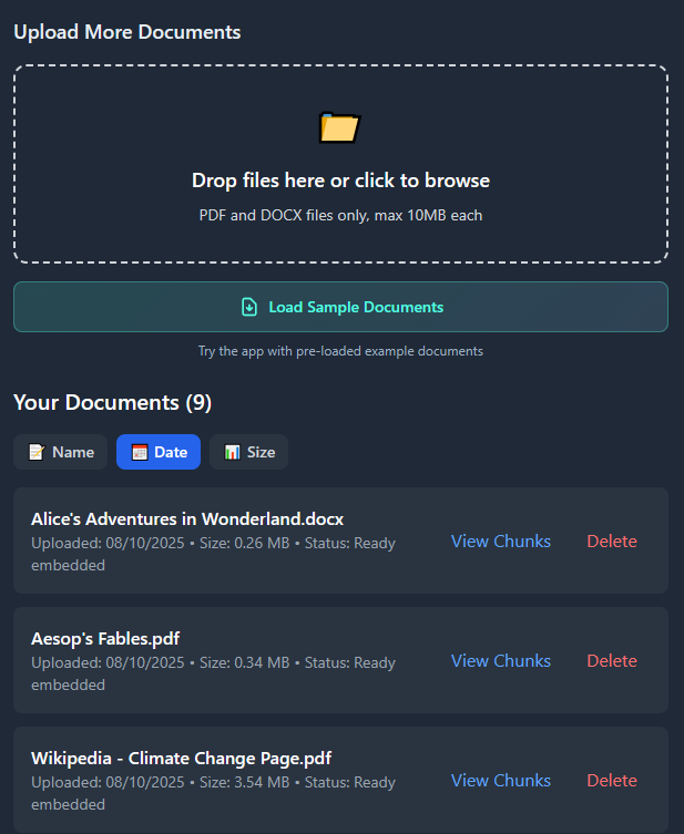 Ask Your Documents dashboard screenshot 3